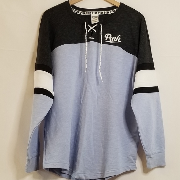 PINK VS Varsity Inspired Sweatshirt - Blue - Picture 3 of 9